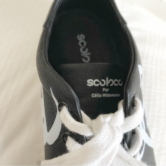 SCOLOCO BY CELIA WIDEMANN ARTELOCO BLACK WHITE GRAPHIC UNISEX LACE UP SNEAKERS - Picture 10 of 12
